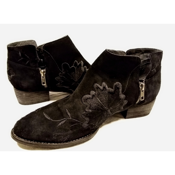 Seychelles Latern Ankle Boots Black Embroidered 10 - Picture 3 of 7
